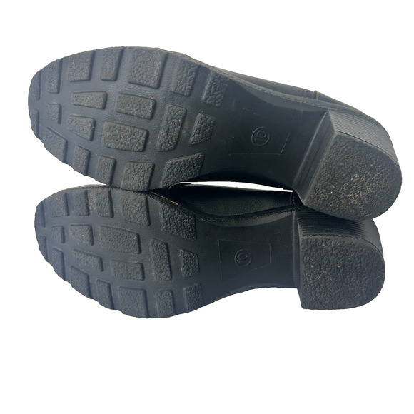 Merona Black Women's Booties Clogs Chunky gothic grunge Heels Slip On Size‎ 10 - Picture 4 of 8
